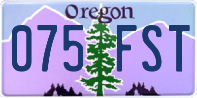 OR license plate 075FST