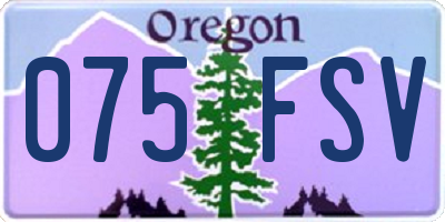 OR license plate 075FSV