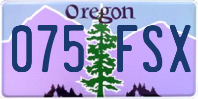 OR license plate 075FSX