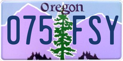 OR license plate 075FSY