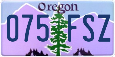 OR license plate 075FSZ
