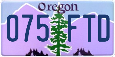OR license plate 075FTD