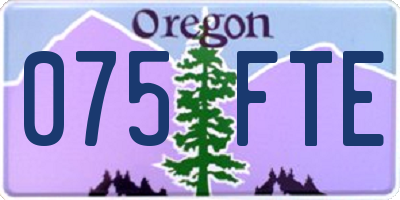 OR license plate 075FTE
