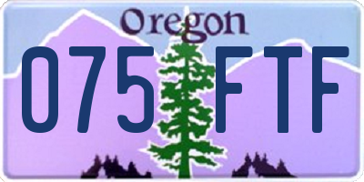 OR license plate 075FTF