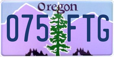 OR license plate 075FTG