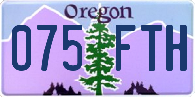 OR license plate 075FTH