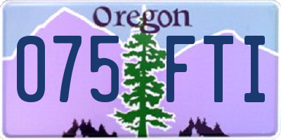 OR license plate 075FTI