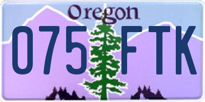 OR license plate 075FTK