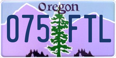 OR license plate 075FTL