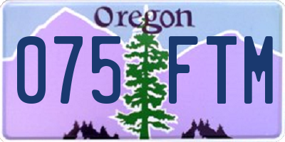 OR license plate 075FTM