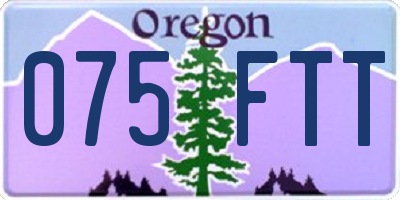 OR license plate 075FTT