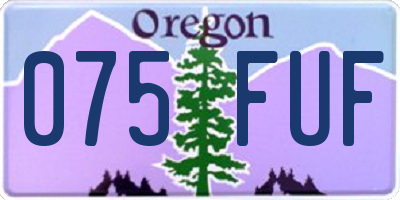 OR license plate 075FUF