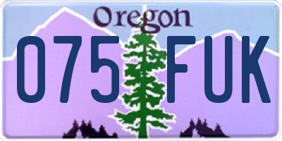 OR license plate 075FUK