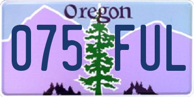 OR license plate 075FUL