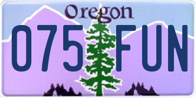 OR license plate 075FUN