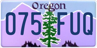 OR license plate 075FUQ