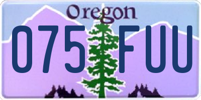 OR license plate 075FUU