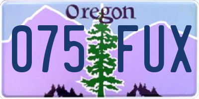OR license plate 075FUX
