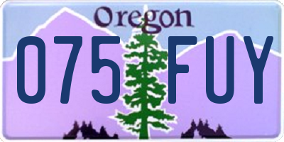 OR license plate 075FUY
