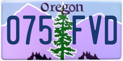 OR license plate 075FVD