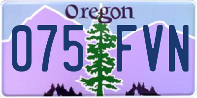 OR license plate 075FVN