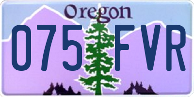 OR license plate 075FVR