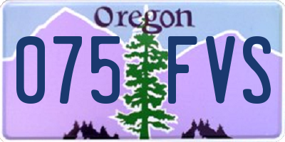 OR license plate 075FVS