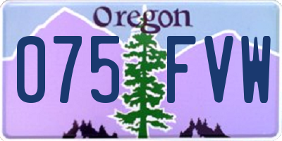 OR license plate 075FVW
