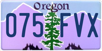 OR license plate 075FVX