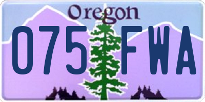 OR license plate 075FWA