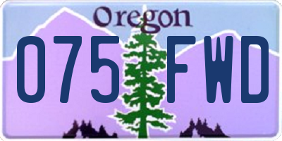 OR license plate 075FWD