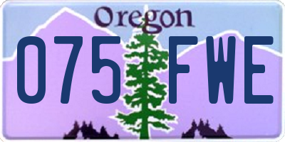 OR license plate 075FWE