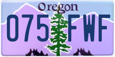 OR license plate 075FWF