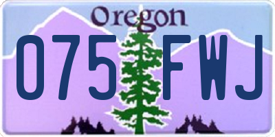 OR license plate 075FWJ