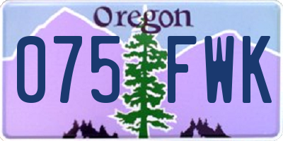 OR license plate 075FWK
