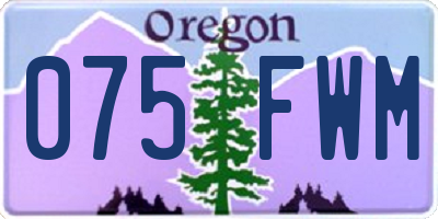 OR license plate 075FWM