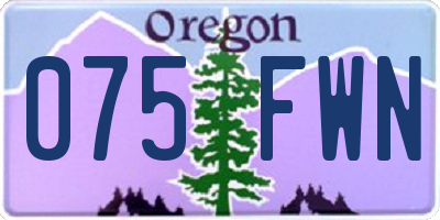 OR license plate 075FWN