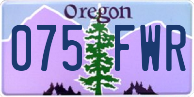 OR license plate 075FWR