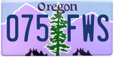 OR license plate 075FWS