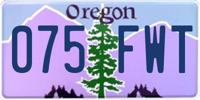 OR license plate 075FWT