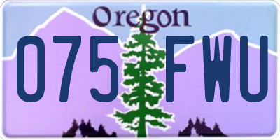 OR license plate 075FWU
