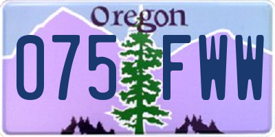 OR license plate 075FWW