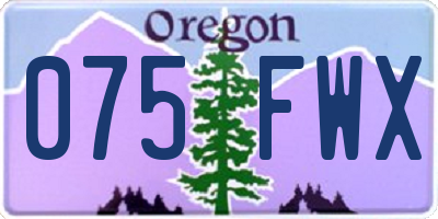 OR license plate 075FWX
