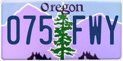 OR license plate 075FWY