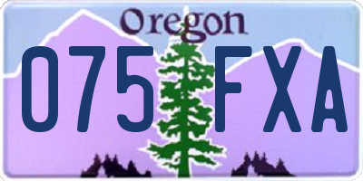 OR license plate 075FXA
