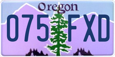 OR license plate 075FXD