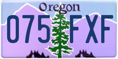 OR license plate 075FXF