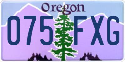 OR license plate 075FXG
