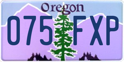 OR license plate 075FXP