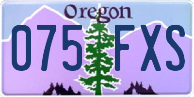 OR license plate 075FXS